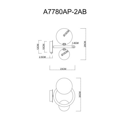 Бра Albus A7780AP-2AB