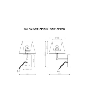 Бра Elba A2581AP-2CC